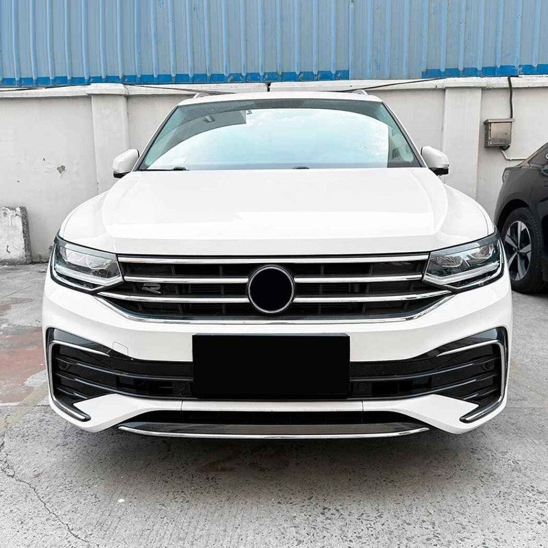Car Craft Compatible With Vw Volkswagen Tiguan Mk2.5 2021-2023 Car Headlight Eyelid Lamp Eyebrow Skirts Splitter Zst-1235 Cf Carbon Fiber Look - CAR CRAFT INDIA