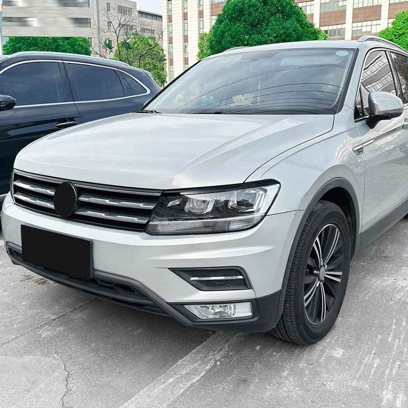 Car Craft Compatible With Vw Volkswagen Tiguan Mk2 2017-2020 Car Headlight Eyelid Lamp Eyebrow Skirts Splitter Zst-1213 Cf Carbon Fiber Look - CAR CRAFT INDIA