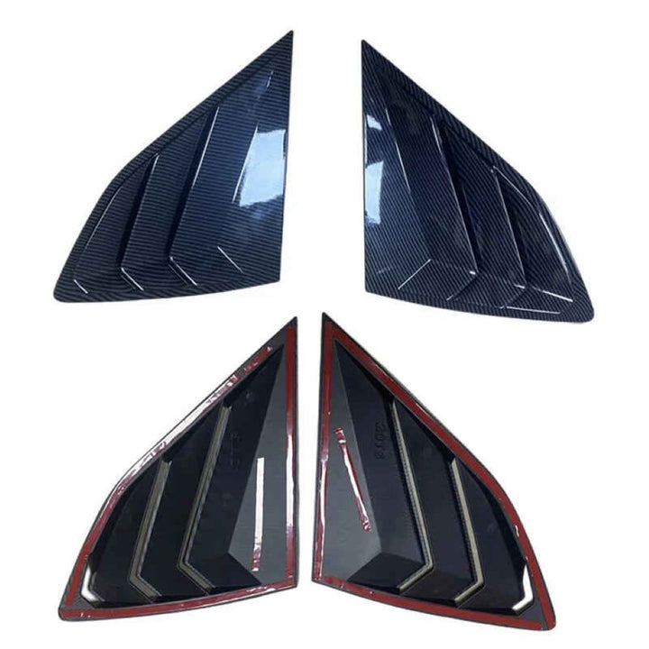 Car Craft Compatible With Hyundai Tucson 2016-2020 Car Rear Window Shutter Cover Louver Side Vent Trim Triangle Glossy Black