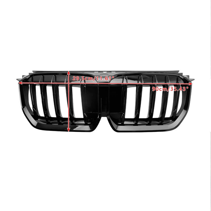 Car Craft Compatible With Bmw X1 U11 2023+ Front Bumper Show Grill Glossy Black CC-9077