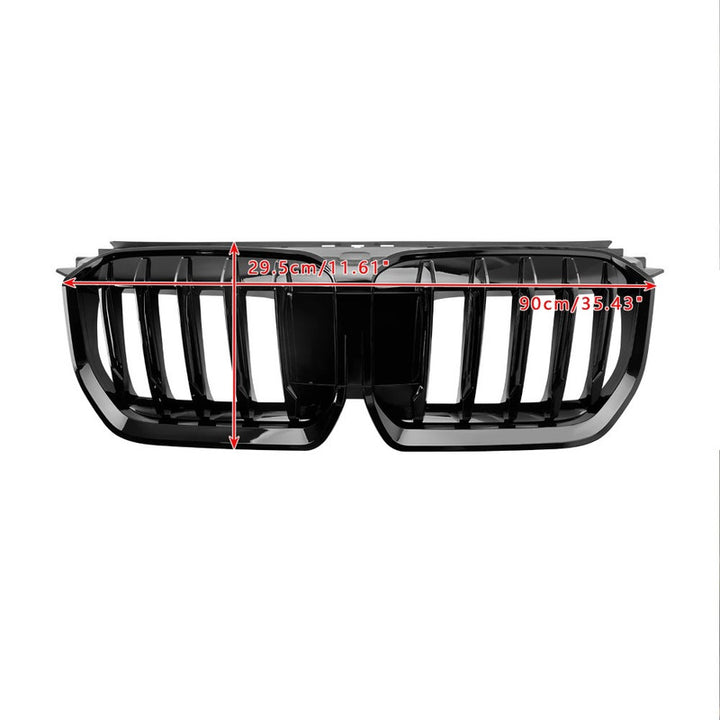 Car Craft Compatible With Bmw X1 U11 2023+ Front Bumper Show Grill Glossy Black CC-9077