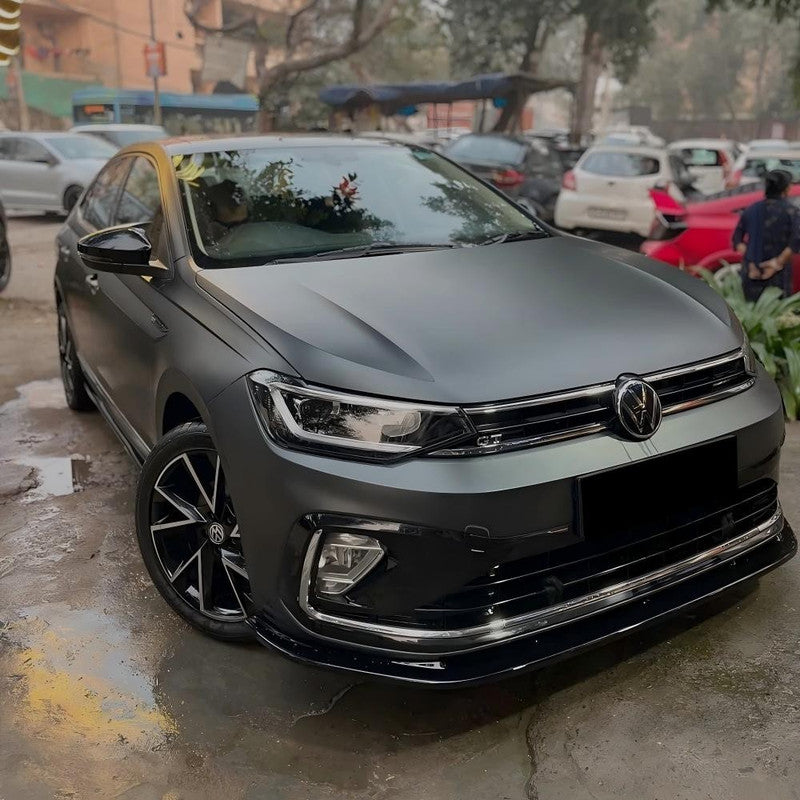 Car Craft Compatible With Volkswagen Vw Virtus 2023-2026 Side Rear View Case Wing Cap Shell Housing Mirror Covers 3m Tape Pasting Style Factroy Style Glossy Black
