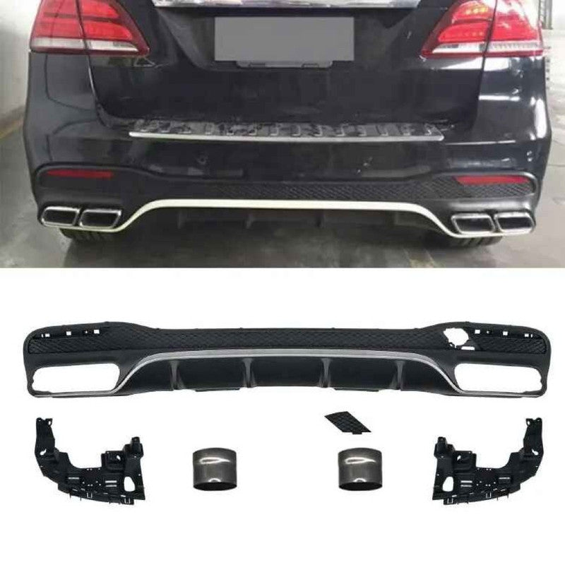 Car Craft Compatible With Mercedes Benz Gle W166 2016-2019 Amg Rear Bumper Upgrade Convert To Gle63 Amg After Rear Lip Diffuser W166-004 Gc