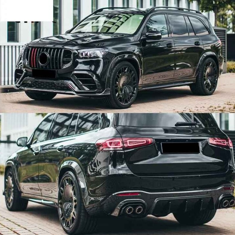 Car Craft Compatible With Mercedes Benz Gls W167 X167 2019-2025 Amg Bumper Brabus B900 Bodykit Real Carbon Fiber Grill Splitter Skirts Spoiler Front Rear Lip Diffuser Exhaust Tip Canard - CAR CRAFT INDIA