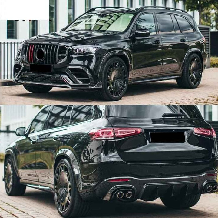 Car Craft Compatible With Mercedes Benz Gls W167 X167 2019-2025 Amg Bumper Brabus B900 Bodykit Real Carbon Fiber Grill Splitter Skirts Spoiler Front Rear Lip Diffuser Exhaust Tip Canard - CAR CRAFT INDIA