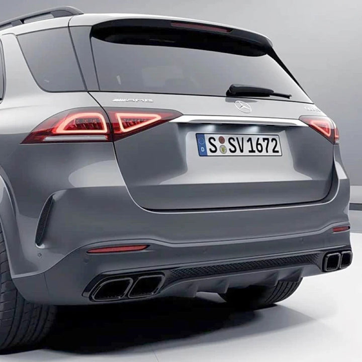 Car Craft Compatible With Mercedes Benz Gls Gle W167 X167 2019-2025 Amg Exhaust Tip Pipe Dual Silver Chrome Gc W167-009 - CAR CRAFT INDIA