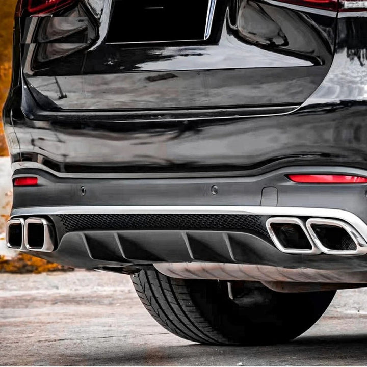 Car Craft Compatible With Mercedes Benz Gls W167 X167 2019-2025 Amg Rear Bumper Upgrade Convert To E63 Amg After Rear Lip Diffuser Silver With Hole Gc X167-005 - CAR CRAFT INDIA