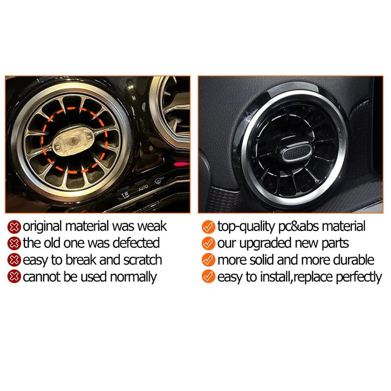 Car Craft Compatible With Mercedes A Class W177 19-24 B Class W247 20-23 Cla W118 20-26 Gla H247 20-25 Glb X247 20-26 Eqa H243 Eqb X243 22-25 Front Ac Air Conditioning Vent Knob 1778306502-c Black