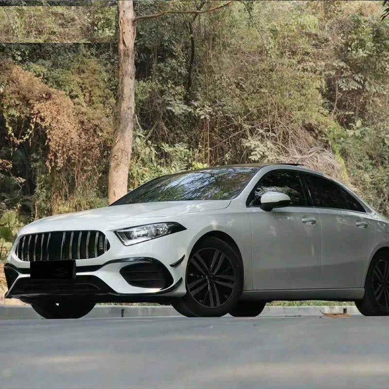 Car Craft Compatible With Mercedes Benz A Class W177 2018-2024 Front Rear Bumper Side Skirt Diffuser Exhaust Tip Upgrade Convert To Amg Amg45s Bumper Bodykit W177-017