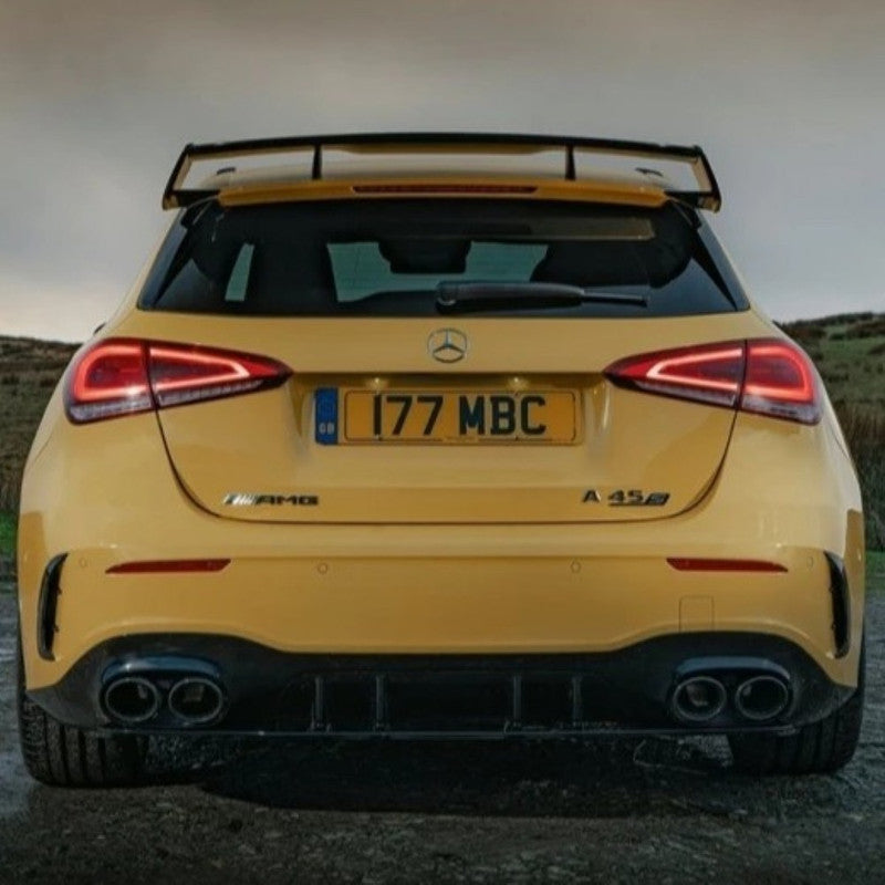 Car Craft Compatible With Mercedes Benz A Class W177 2018-2024 Rear Bumper Upgrade Convert To Amg Amg45 Exhaust Tip Pipe Dual Silver Chrome W177-013