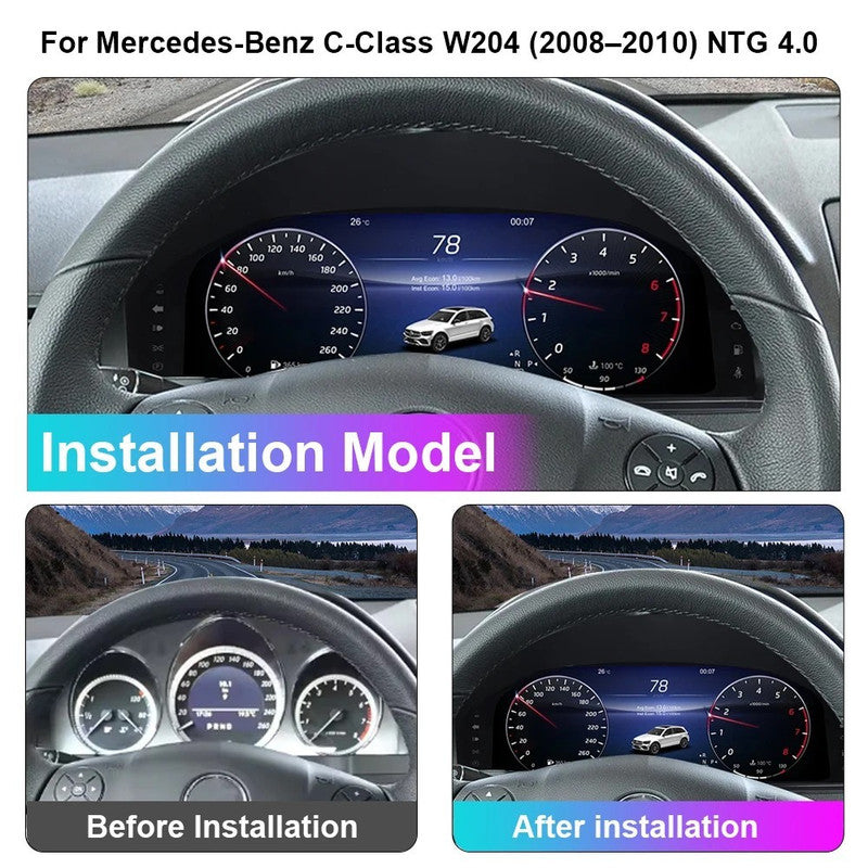 Car Craft Compatible With Mercedes Benz C Class W204 2008-2011 Ntg 4 Lcd Led Digital Speedometers Cluster Meeter Display Screen Instrument Panel Player