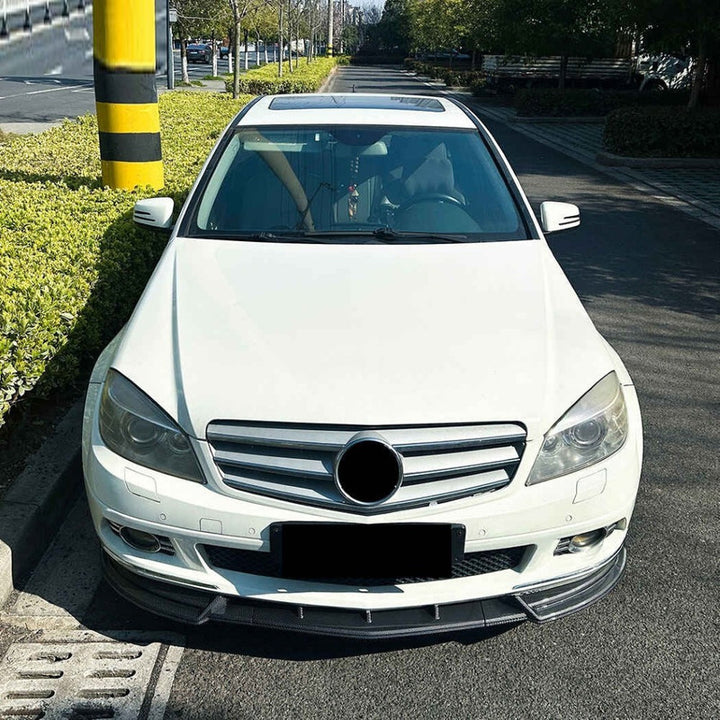 Car Craft Compatible With Mercedes Benz C Class W204 2007-2010 Standard Front Bumper Lip Splitter Skirts Zst-1104 Cf Carbon Fiber Look - CAR CRAFT INDIA