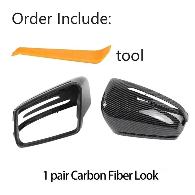Car Craft Compatible With Mercedes A B C E S Cla Gla Class W176 W246 W204 W212 W221 W117 C117 W156 X156 2010-2018 Rear View Case Wing Cap Shell Housing Mirror Covers Replacement Style Carbon Fiber Look