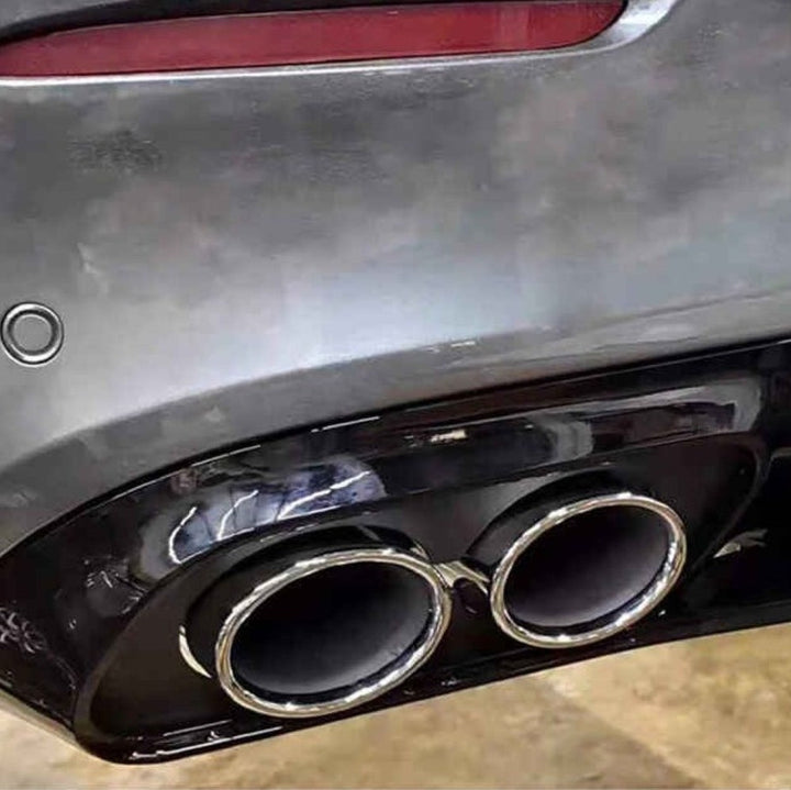 Car Craft Compatible With Mercedes Benz C Class W206 C206 2020-2026 Amg Rear Bumper Exhaust Pipe Tip C43 C63 Silver