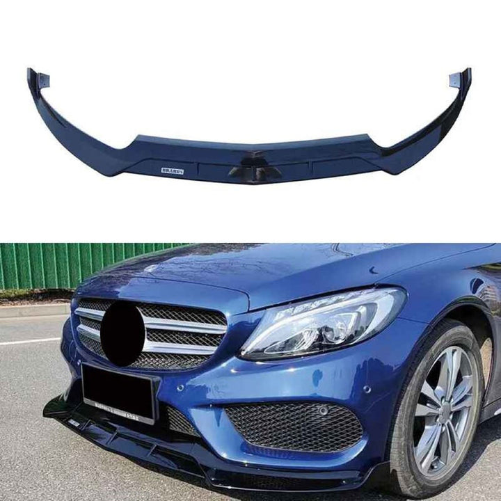 Car Craft Compatible With Mercedes Benz C Class W205 C205 Coupe 2015-2021 Classic Standard Front Bumper Lip Splitter Skirts Brabus Style Glossy Black GC
