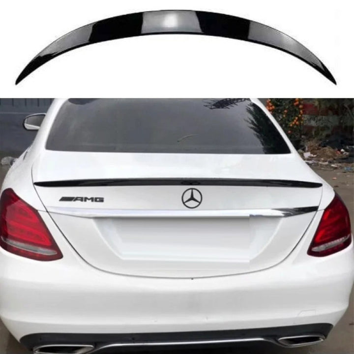 Car Craft Compatible With Mercedes Benz C Class W205 2015-2021 Rear Trunk Wing Boot Lip Skirts Spoiler Amg Style Glossy Black GC W205-035/036 Gb