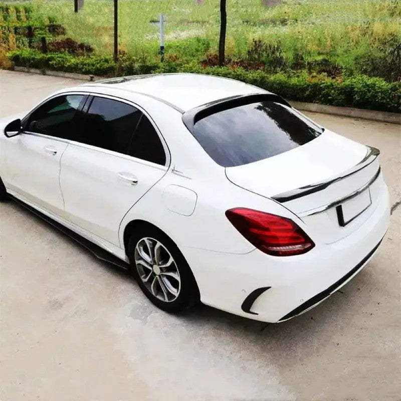 Car Craft Compatible With Mercedes Benz C Class W205 2014-2021 Rear Trunk Wing Boot Lip Wing Roof Spoiler Carbon Black