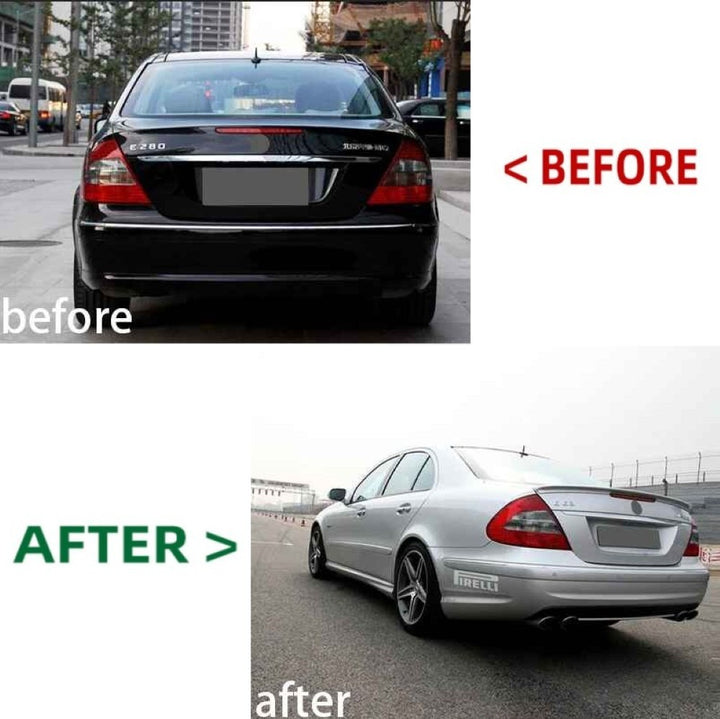 Car Craft Compatible With Mercedes Benz E Class W211 2007-2009 Front Rear Bumper Upgrade Convert To Amg C63 Bumper Bodykit Side Skirts With Fog Lamp W211-004 Gc