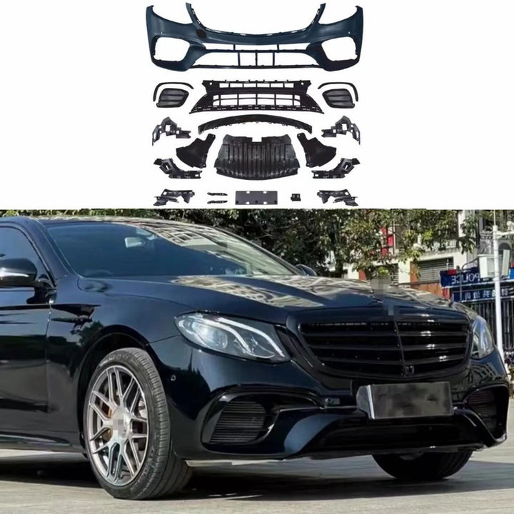 Car Craft Compatible With Mercedes Benz E Class W213 2016-2020 Upgrade Facelift Convert To Amg E63s Classic Amg63 Bodykit Front Bumper Skirt Trim Gc W213-014