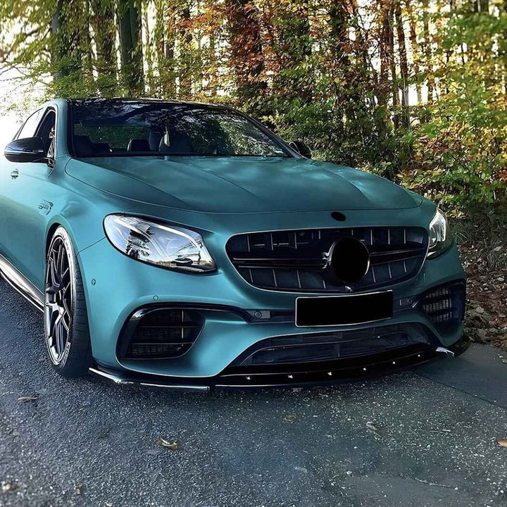 Car Craft Compatible With Mercedes Benz E Class W213 2016-2020 E63 Amg Front Bumper Lip Splitter Skirts Zst-1136 Gb Glossy Black