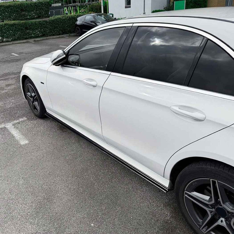 Car Craft Compatible With Mercedes Benz E Class W213 2016-2024 Amg Side Skirt Extension Splitter Running Board Trim Cover Zst-1053 Gb Glossy Black - CAR CRAFT INDIA