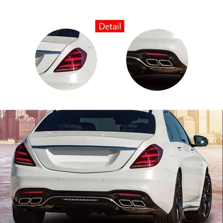 Car Craft Compatible With Mercedes Benz S Class W222 Lci 2018-2020 Upgrade Convert To S Class S63amg Amg63 S63 Amg Front Rear Bumper Bodykit Diffuser Exhaust Pipe Tip Grill Skirt Splitter Trim Gc W222-007, 009