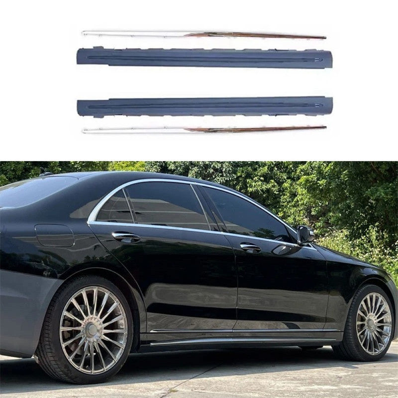 Car Craft Compatible With Mercedes Benz S Class W222 Lci 2018-2020 Upgrade Convert To S Class S63amg Amg63 S63 S65 S450 Amg Maybach Side Skirt Splitter Running Board Gc W222-012 Short