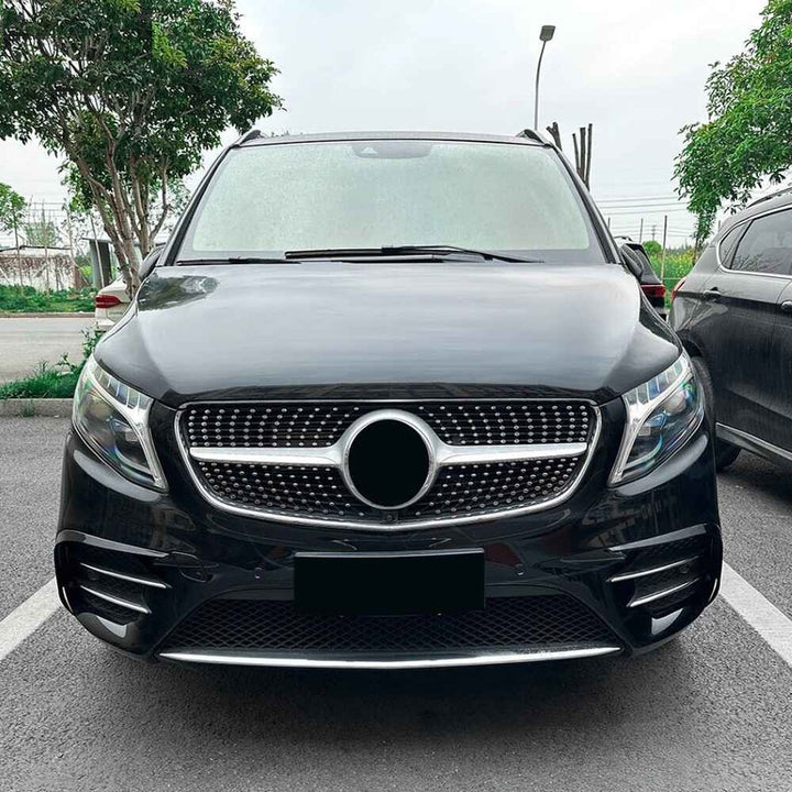 Car Craft Compatible With Mercedes Benz V Class W447 2016-2023 Amg Rear After Bumper Lip Splitter Skirts Canards Zst-1032 Cf Carbon Fiber Look