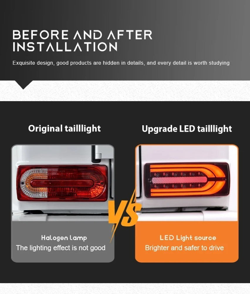 Car Craft Compatible With Mercedes G Class G Wagon W463 2007-2017 G500 G63 G350 G55 Car Rear Upgraded Tail Light Lamp Xenon Taillight Retrofit Upgrade Modified Led Drl Hid Red CC-7950 - CAR CRAFT INDIA