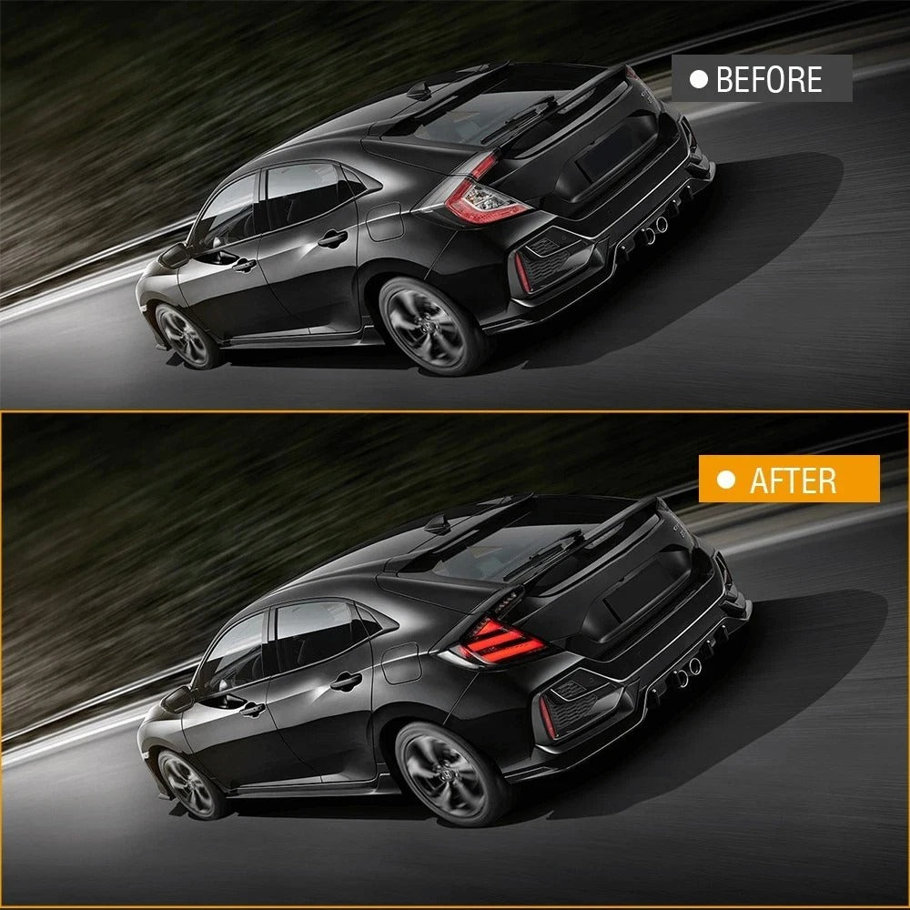 Car Craft Compatible With Honda Civic 10th Gen 2016-2020 Car Rear Upgraded Tail Light Taillight Lamp Xenon Taillight Retrofit Upgrade Modified Led Drl Hid Matrix Style Smoke