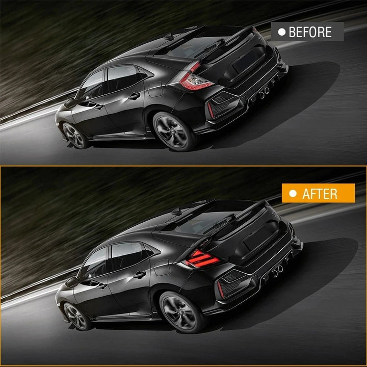 Car Craft Compatible With Honda Civic 10th Gen 2016-2020 Car Rear Upgraded Tail Light Taillight Lamp Xenon Taillight Retrofit Upgrade Modified Led Drl Hid Matrix Style Smoke