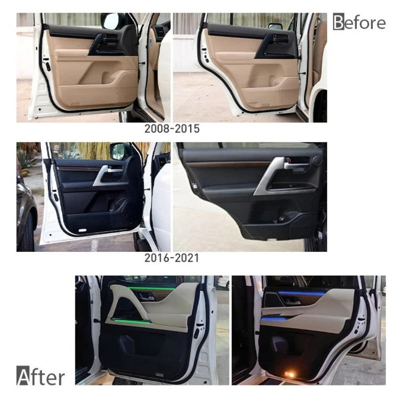 Car Craft Compatible With Toyota Land Cruiser Lc200 2008-2020 Upgrade Facelift Convert To Lc300 2021+ Interior Bodykit Kit Steering Dashboard Door Panel Steering Console Center Armrest Box Rhd Beige F305