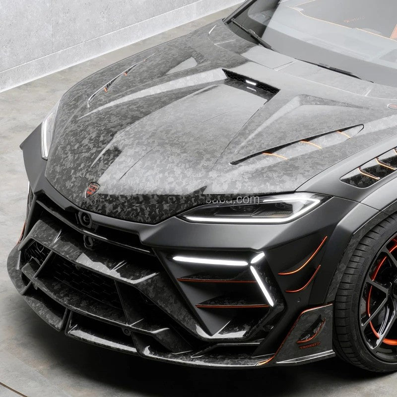 Car Craft Compatible With Lamborghini Urus Se 2024+ Body Kit M Style Forged Dry Carbon Fiber Front Rear Bumper Side Skirts Rear Spoiler Wide Wheel Arch Hood Exhaust Mansory