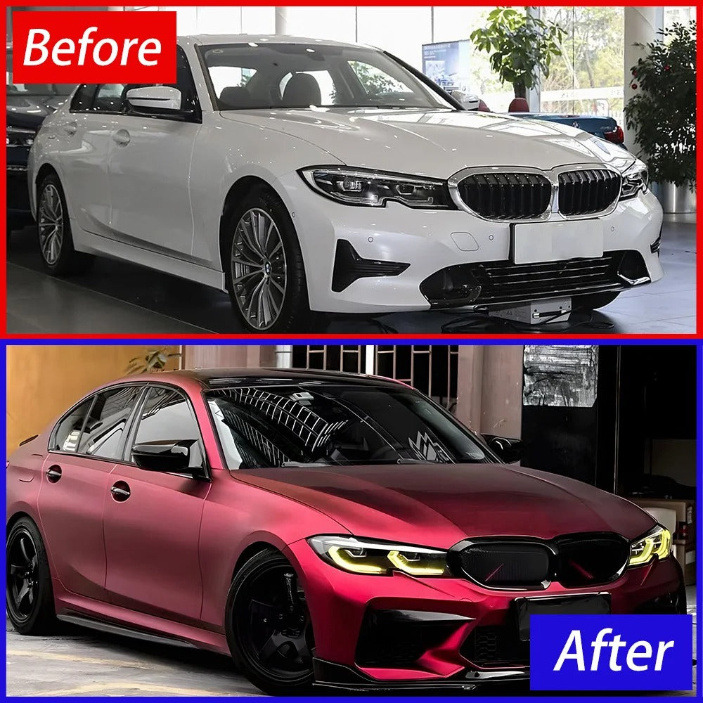 Car Craft Compatible With Bmw 3 Series G20 2019-2022 Car Front Upgraded Head Light Lamp Xenon Headlight Retrofit Upgrade Modified Led Drl Hid Laser Style With Yelllow Drl