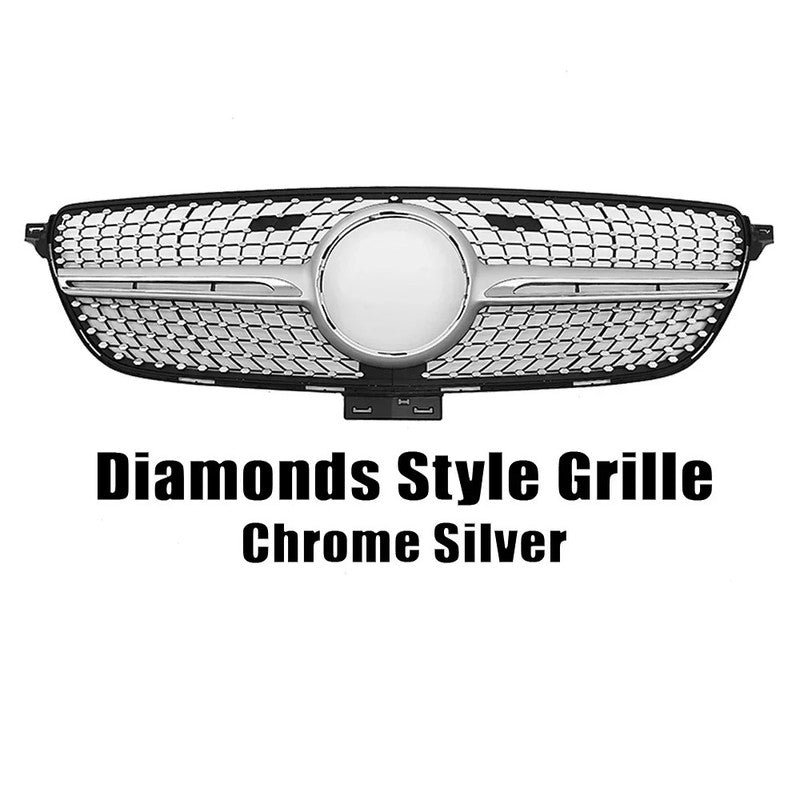 Car Craft Compatible With Mercedes Benz Gle Coupe W166 X166 C292 W292 2015-2019 Front Amg Bumper Show Grill  Diamond Silver - CAR CRAFT INDIA