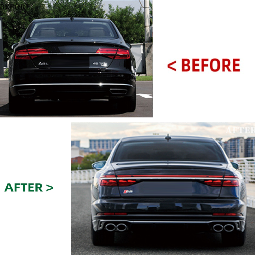 Car Craft Compatible With Audi A8 D4 2010-2017 To 2018+ Horch D5pa Upgrade Facelift Matrix Conversion Bodykit Bumper Hood Trunk Headlight Taillight CC-6318