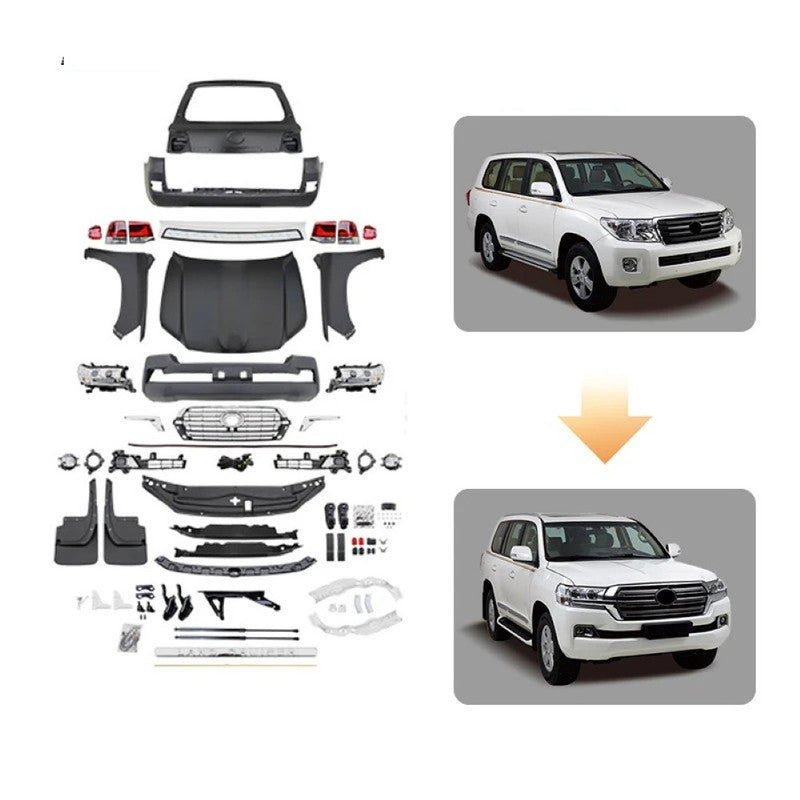 Car Craft Compatible With Toyota Land Cruiser Lc200 2008-2015 Upgrade Facelift Convert To Lc200 2016-2020 Bodytkit Front Rear Bumper Hood Fender Trunk Headlight Taillight Side Trim Grill Skirt Splitter F040