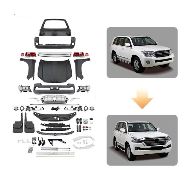Car Craft Compatible With Toyota Land Cruiser Lc200 2008-2015 Upgrade Facelift Convert To Lc200 2016-2020 Bodytkit Front Rear Bumper Hood Fender Trunk Headlight Taillight Side Trim Grill Skirt Splitter F040