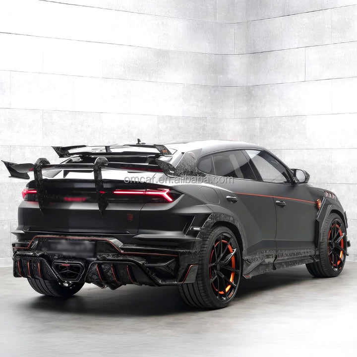 Car Craft Compatible With Lamborghini Urus Se 2024+ Body Kit M Style Forged Dry Carbon Fiber Front Rear Bumper Side Skirts Rear Spoiler Wide Wheel Arch Hood Exhaust Mansory