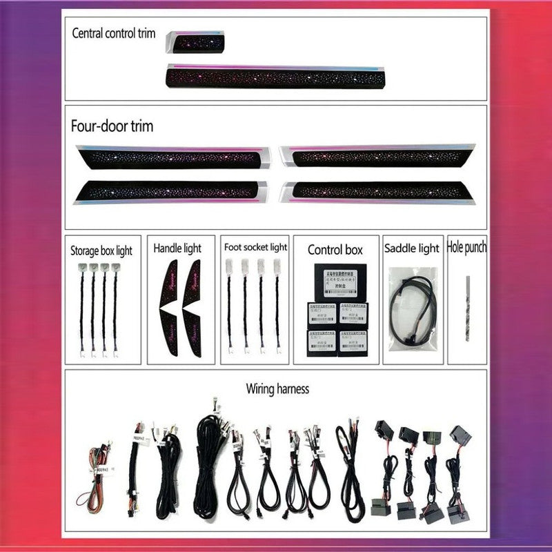 Car Craft Compatible With Porsche Cayenne 958 2010-2017 Symphony Dynamic Center Control Door Led Decoration Atmosphere Lamp Interior Illuminated Lamp Ambient Starlight Light 26 In 1 Rhd - CAR CRAFT INDIA