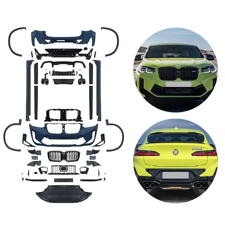 Car Craft Compatible With Bmw X4 G02 2018-2021 Upgrade Convert To M Sport M Performance X4m Lci 2022+ Style Bodykit Body Kit Front Rear Bumper Splitter Grill Lip Diffuser Exhaust Pipe Tip Wheel Arch Trim Cover Gc G02 008