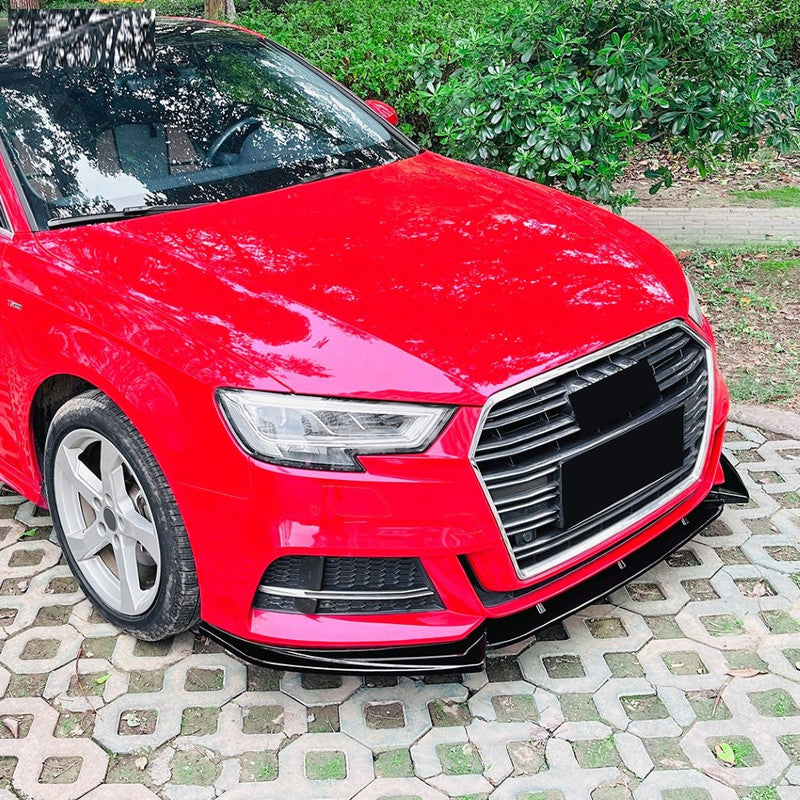 Car Craft Compatible With Audi A3 8v Facelift S Line 2017-2020 Front Bumper Lip Skirt Splitter Spoiler Zst-985 Glossy Black