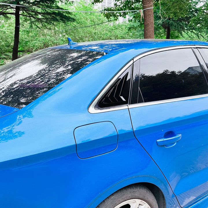 Car Craft Compatible With Audi A3 8v 2014-2020 Car Rear Window Louvers Sticker Rear Triangle Window Shade Spoiler Trim Accessories Zst-842 Gb Glooy Black