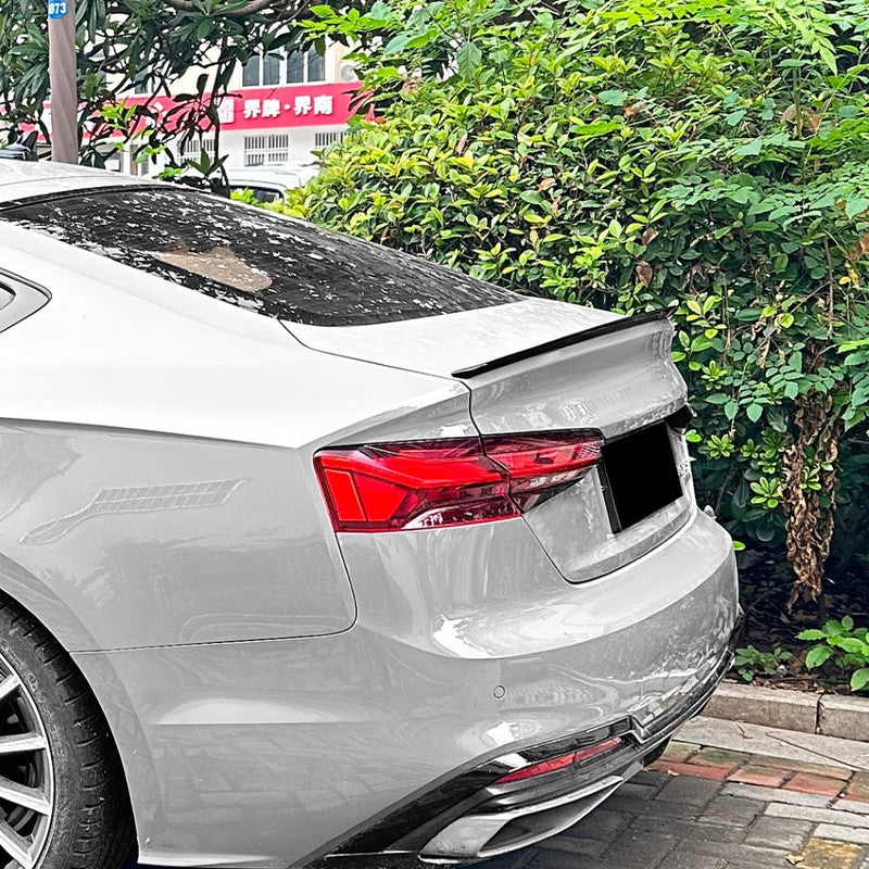 Car Craft Compatible With Audi A5 F5 Sportback Four-door 2017-2024 Rear Trunk Boot Roof Wing Lip Spoiler Splitter Skirts Sportsback Style Zst-889 Carbon Fiber Look