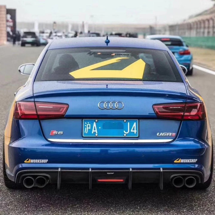 Car Craft Compatible With Audi A6 C6 2012-2015 Rear Bumper Lip Diffuser Skirts Real Carbon Fiber Non-sline Car CC- - CAR CRAFT INDIA