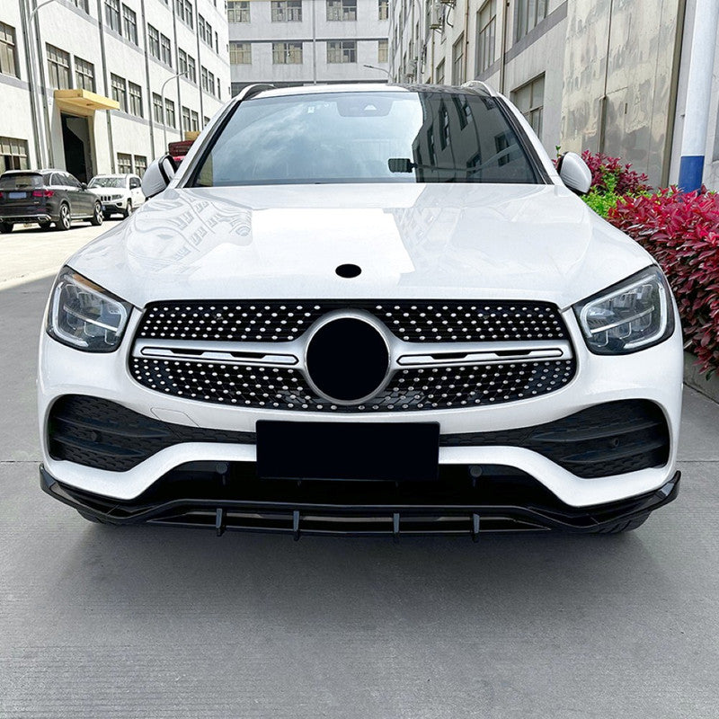 Car Craft Compatible With Mercedes Benz Glc W253 X253 C253 Lci 2020-2022 Amg Front Bumper Lip Splitter Diffuser Skirst Flag Canard Glossy Black Zst-452 Gb