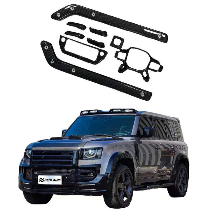 Car Craft Compatible With Range Land Rover Defender 90 110 L663 Lr129997 2020+ Car Interior Trim Set Center Console Aremest Panel Side Trim Strips Steering Cover Piano Carbon Fiber Look - CAR CRAFT INDIA