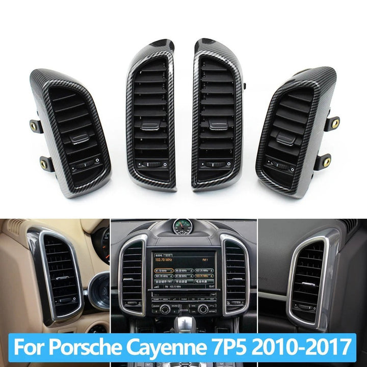 CAR CRAFT COMPATIBLE WITH PORSCHE CAYENNE 7P5 2010-2017 CAR FRONT LEFT RIGHT REAR AIR AC VENT CONDITIONING AC VENT GRILLE COVER COMPLETE ASSEMBLY 19727E 19728E 19703D 19704D 19203B 19204 Carbon Fiber&nbsp;