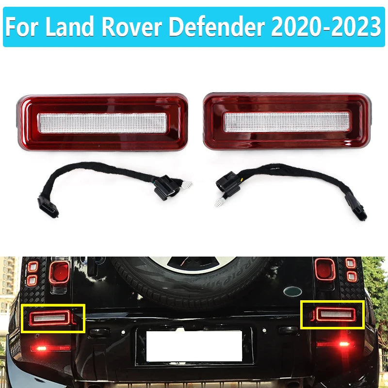 Car Craft Compatible With Range Land Rover Defender 90 110 130 L663 Lr129997 2020+ Rear Led Bumper Light Reflector Tail Brake Stop Lamp Turn Signal Light Red - CAR CRAFT INDIA