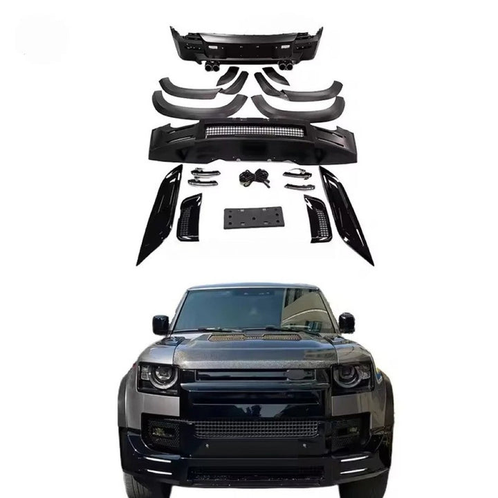 Car Craft Compatible With Range Land Rover Defender 90 110 130 L663 Lr129997 2020+ Upgrade Convert Facelift To Lumma Front Rear Bumper With Bodykit Splitter Skirts Lip Wheel Arch Lumma Style - CAR CRAFT INDIA